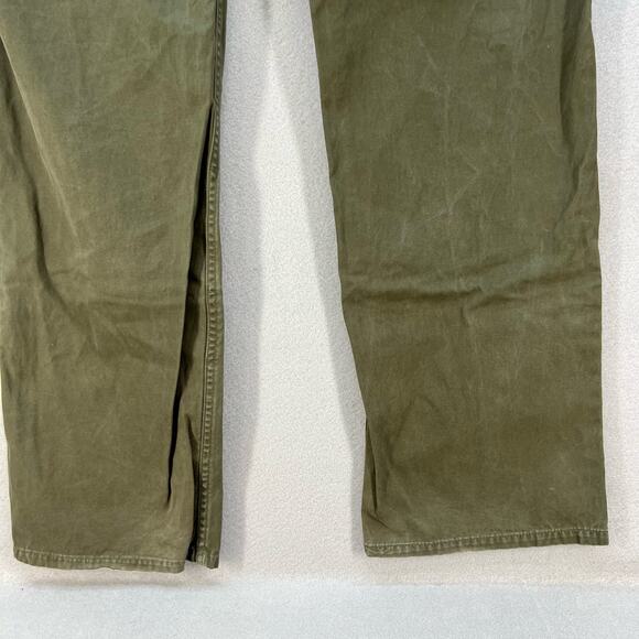 Tailor Vintage Pants Men's 36x32 Olive Green Straight Fit Chino Preppy Normcore - Picture 8 of 15